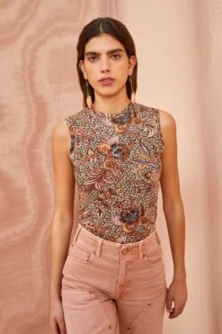 ULLA JOHNSON Ines Top - Wheat Flower 9 ULLA JOHNSON Ines Top - Wheat Flower -fashion store ULLA JOHNSON Ines Top WHEAT FLOWER 05