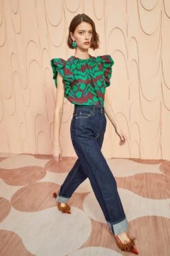 ULLA JOHNSON Iren Top - Malachite -fashion store ULLA JOHNSON Iren Top MALACHITE 03