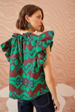 ULLA JOHNSON Iren Top - Malachite -fashion store ULLA JOHNSON Iren Top MALACHITE 04