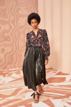 ULLA JOHNSON Irvette Skirt - Noir -fashion store ULLA JOHNSON Irvette Skirt NOIR 0025