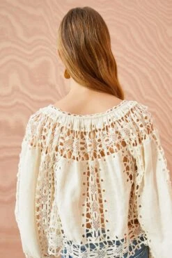ULLA JOHNSON Kavita Blouse - Ivory -fashion store ULLA JOHNSON Kavita Blouse IVORY 0108 UPDATE