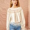 ULLA JOHNSON Kavita Blouse - Ivory -fashion store ULLA JOHNSON Kavita Blouse IVORY 01 MAIN