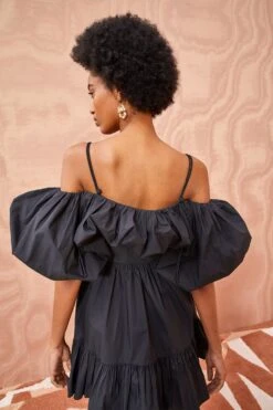 ULLA JOHNSON Lila Dress - Noir -fashion store ULLA JOHNSON LILA DRESS NOIR 04