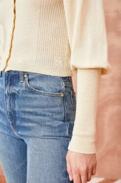 ULLA JOHNSON Leslie Cardigan - Chalk -fashion store ULLA JOHNSON Leslie Cardigan CHALK 0067