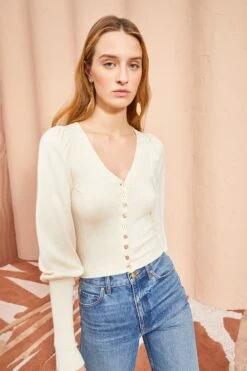 ULLA JOHNSON Leslie Cardigan - Chalk -fashion store ULLA JOHNSON Leslie Cardigan CHALK 0079