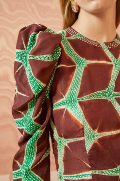 ULLA JOHNSON Leyla Blouse - Teak -fashion store ULLA JOHNSON Leyla Blouse TEAK 03