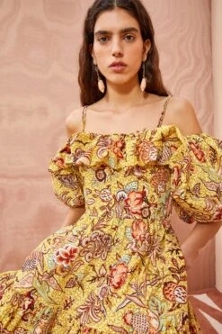 ULLA JOHNSON Lila Dress - Calla Lily -fashion store ULLA JOHNSON Lila Dress CALLA LILY 03