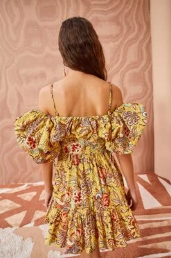 ULLA JOHNSON Lila Dress - Calla Lily -fashion store ULLA JOHNSON Lila Dress CALLA LILY 04