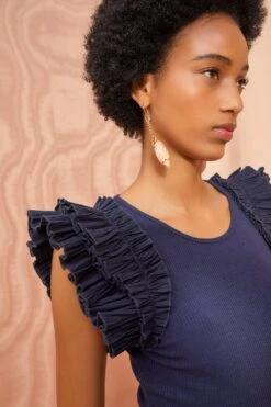 ULLA JOHNSON Lilo Top - Midnight -fashion store ULLA JOHNSON Lilo Top MIDNIGHT 02 ALT