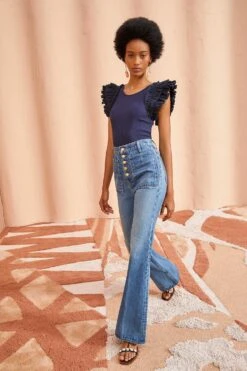 ULLA JOHNSON Lilo Top - Midnight -fashion store ULLA JOHNSON Lilo Top MIDNIGHT 03