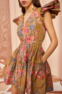 ULLA JOHNSON Loretta Dress - Bamboo -fashion store ULLA JOHNSON Loretta Dress BAMBOO 02 ALT