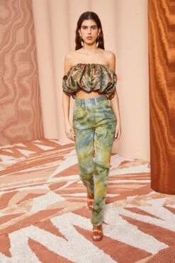 ULLA JOHNSON Lyla Top - Woodland -fashion store ULLA JOHNSON Lyla Top WOODLAND 0033