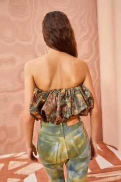 ULLA JOHNSON Lyla Top - Woodland -fashion store ULLA JOHNSON Lyla Top WOODLAND 0146