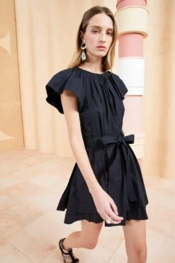 ULLA JOHNSON Mae Dress - Noir -fashion store ULLA JOHNSON MAE DRESS NOIR 05