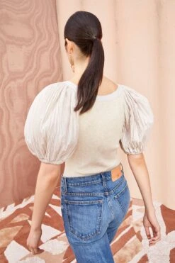 ULLA JOHNSON Marika Top - Cobblestone 10 ULLA JOHNSON Marika Top - Cobblestone -fashion store ULLA JOHNSON Marika Top COBBLESTONE 04