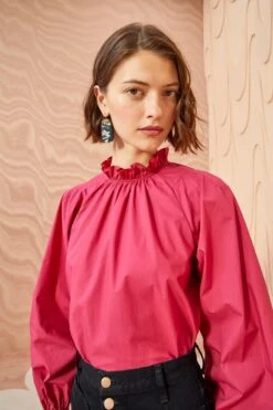 ULLA JOHNSON Marlie Blouse - Rosebud -fashion store ULLA JOHNSON Marlie Blouse ROSEBUD 05