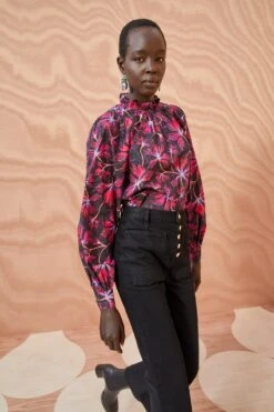 ULLA JOHNSON Marlie Blouse - Zinnia 11 ULLA JOHNSON Marlie Blouse - Zinnia -fashion store ULLA JOHNSON Marlie Blouse ZINNIA 05