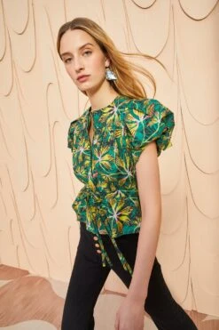 ULLA JOHNSON Mila Top - Tigerlily 9 ULLA JOHNSON Mila Top - Tigerlily -fashion store ULLA JOHNSON Mila Top TIGERLILY 03