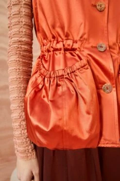 ULLA JOHNSON Monroe Vest - Red Oxide -fashion store ULLA JOHNSON Monroe Vest REDOXIDE 0084