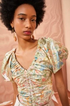 ULLA JOHNSON Nerida Top - Meadow -fashion store ULLA JOHNSON Nerida Top MEADOW 0039