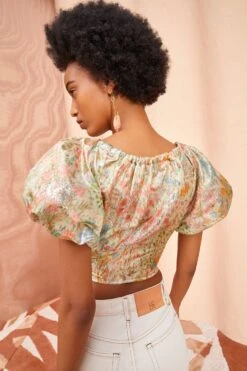 ULLA JOHNSON Nerida Top - Meadow -fashion store ULLA JOHNSON Nerida Top MEADOW 0132