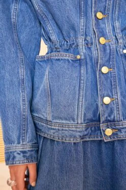 ULLA JOHNSON The Odette Jacket - Danube Medium Indigo Wash -fashion store ULLA JOHNSON ODETTE JACKET DANUBE 0148