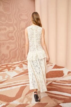 ULLA JOHNSON Odile Dress - Chalk -fashion store ULLA JOHNSON Odile Dress CHALK 0175