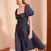 ULLA JOHNSON Palma Dress - Midnight -fashion store ULLA JOHNSON Palma Dress MIDNIGHT 03
