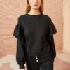 ULLA JOHNSON Pilar Pullover - Noir -fashion store ULLA JOHNSON Pilar Pullover NOIR 01 MAIN
