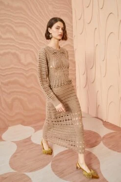 ULLA JOHNSON Prisha Dress - Flax -fashion store ULLA JOHNSON Prisha Dress FLAX 0081