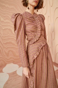 ULLA JOHNSON Prudence Dress - Mulberry -fashion store ULLA JOHNSON Prudence Dress MULBERRY 02 ALT