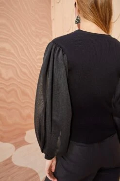 ULLA JOHNSON Quinn Cardigan - Noir -fashion store ULLA JOHNSON Quinn Cardigan NOIR 0088