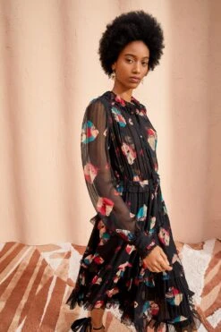 ULLA JOHNSON Reina Dress - Nocturne -fashion store ULLA JOHNSON Reina Dress NOCTURNE 03