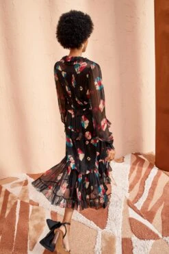 ULLA JOHNSON Reina Dress - Nocturne -fashion store ULLA JOHNSON Reina Dress NOCTURNE 04