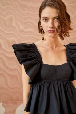 ULLA JOHNSON Romi Top - Noir -fashion store ULLA JOHNSON Romi Top NOIR 05