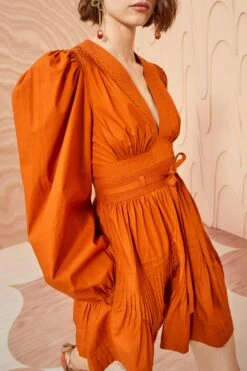 ULLA JOHNSON Rosalind Dress - Saffron 10 ULLA JOHNSON Rosalind Dress - Saffron -fashion store ULLA JOHNSON Rosalind Dress SAFFRON 05