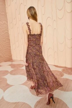 ULLA JOHNSON Rosaria Dress - Pomegranate -fashion store ULLA JOHNSON Rosaria Dress POMEGRANATE 04