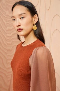 ULLA JOHNSON Sabrina Pullover - Redwood -fashion store ULLA JOHNSON Sabrina Pullover REDWOOD 0164