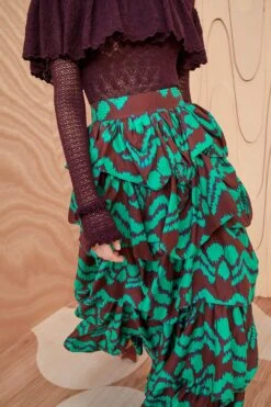 ULLA JOHNSON Samira Skirt - Malachite -fashion store ULLA JOHNSON Samira Skirt MALACHITE 05