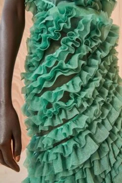 ULLA JOHNSON Sarafina Skirt - Jade -fashion store ULLA JOHNSON Sarafina Skirt JADE 02 ALT