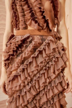 ULLA JOHNSON Sarafina Skirt - Umber -fashion store ULLA JOHNSON Sarafina Skirt UMBER 02 ALT