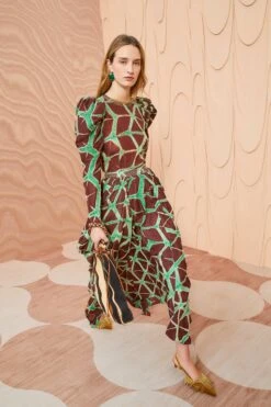 ULLA JOHNSON Savita Skirt - Teak -fashion store ULLA JOHNSON Savita Skirt TEAK 0013