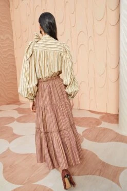 ULLA JOHNSON Severine Skirt - Mulberry -fashion store ULLA JOHNSON Severine Skirt MULBERRY 0140