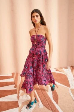 ULLA JOHNSON Simona Dress - Snapdragon -fashion store ULLA JOHNSON Simona Dress SNAPDRAGON 03