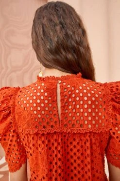 ULLA JOHNSON Simone Dress - Terracotta 11 ULLA JOHNSON Simone Dress - Terracotta -fashion store ULLA JOHNSON Simone Dress TERRACOTTA 05