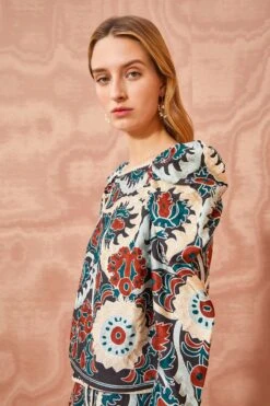 ULLA JOHNSON Siya Blouse - Lapis 9 ULLA JOHNSON Siya Blouse - Lapis -fashion store ULLA JOHNSON Siya Blouse LAPIS 0083