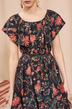 fashion store -fashion store ULLA JOHNSON Skye Dress OBSIDIAN 0096 3420ac1b abac 48d9 8ac7 abe5b68ed409