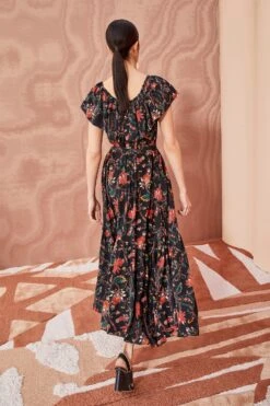 ULLA JOHNSON Skye Dress - Obsidian -fashion store ULLA JOHNSON Skye Dress OBSIDIAN 0128