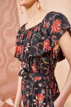 ULLA JOHNSON Skye Dress - Obsidian -fashion store ULLA JOHNSON Skye Dress OBSIDIAN 0166