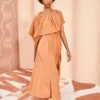 ULLA JOHNSON Tahlia Dress - Chestnut -fashion store ULLA JOHNSON Tahlia Dress CHESTNUT 01 MAIN